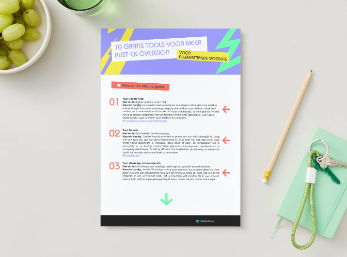afbeelding van minigids met 10 tools voor alleenstaande moeders